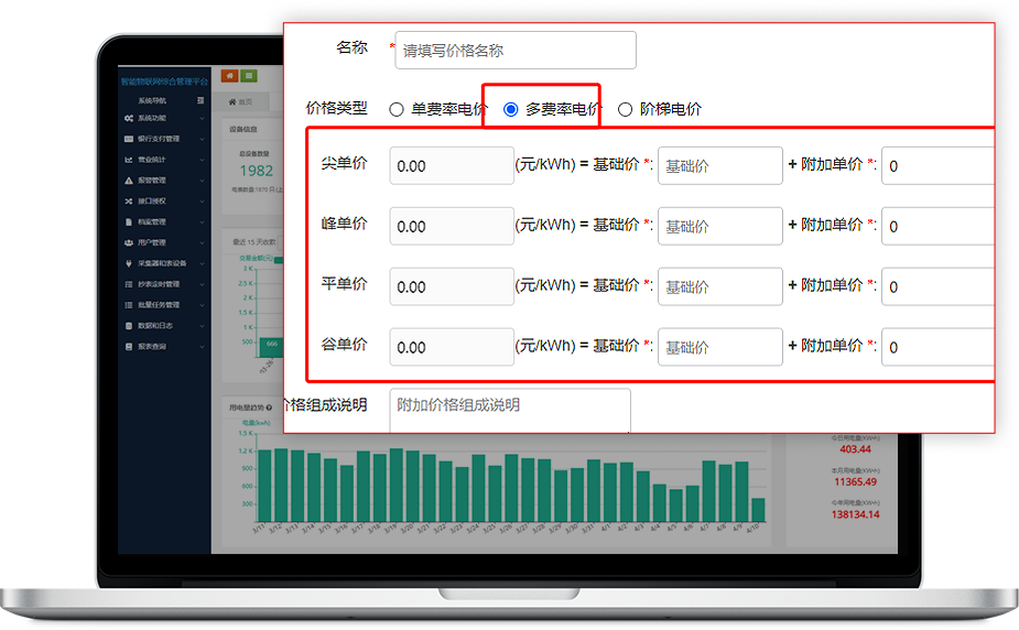 4G单三相预付费电表功能_电价设定